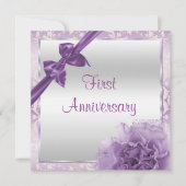 クラッシーカー ネーション＆ボウ 1st ウェディング アニバーサリー 招待状 (正面)