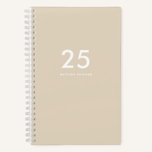 クラッシーガーリーネーム・ベージュ ノートブック (正面)