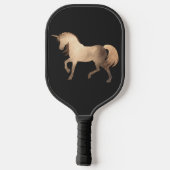 クラッシーガーリーラグジュアリーバラゴールドフォイルカスタムユニコーン ピックルボールラケット (裏面)