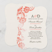 クラッシーグラデーションコーラルフラワーズ結婚式招待状 招待状 (正面/裏面)