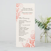 クラッシーグラデーションコーラル結婚式 プログラム (スタンド正面)