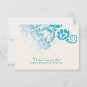 クラッシーグラデーションシェードオブティール(緑がかった色)ウェディングRSVP 出欠カード (裏面)