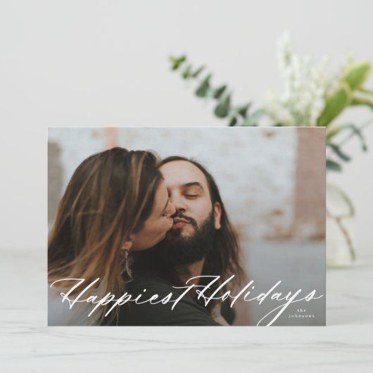 クラッシーコラージファミリーフォトハッピーホリデーカード シーズンカード (スタンド正面)