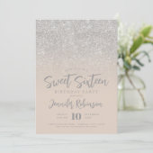 クラッシーシルバーシャンパングリッターフォトスイート16 招待状 (スタンド正面)