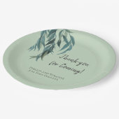 クラッシージセージグリーンウィローブランチ結婚ボタニカル ペーパープレート (アングル)