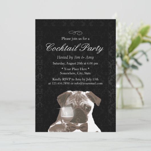 クラッシーダマスク引っ越し祝いパーティーカクテルパーティー 招待状 (スタンド正面)