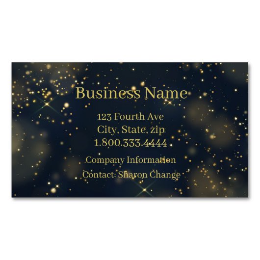 クラッシーダークブルースカイ金ゴールド マグネット名刺 (正面)