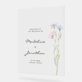 クラッシーチック ワイルドフラワー ベージュ ウェディング ウェルカムサイン アクリルサイン (傾斜)