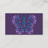 クラッシーパープルバタフライヘア&爪、 ネイルカスタム 名刺 (裏面)