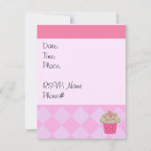 クラッシーピンクカップケーキ誕生日招待状 招待状 (裏面)