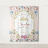 クラッシーピンクボウフローラキンセアニェラウェルカム タペストリー (正面)