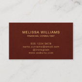 クラッシーフェイクレッドレザー&金ゴールドモノグラム名 名刺 (裏面)