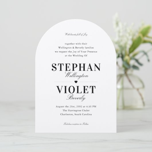 クラッシーフォーマルアーチ型結婚式招待状 招待状 (スタンド正面)