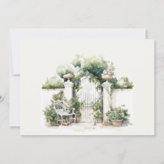 クラッシーフランスのガーデンランドスケープリハーサルディナー 招待状 (裏面)