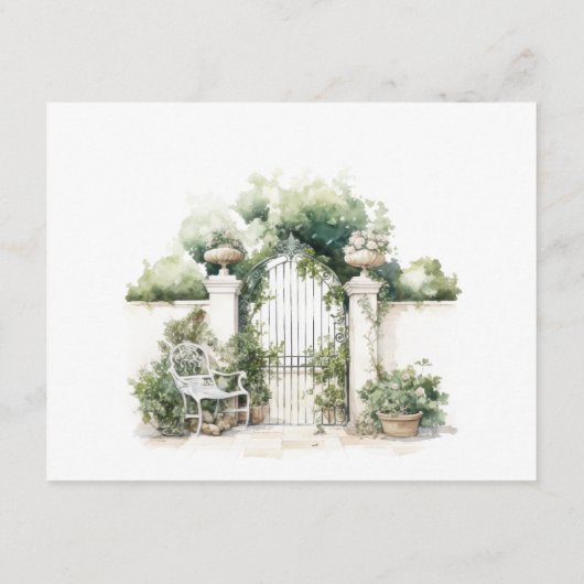 クラッシーフランスのガーデンランドスケー結婚ズ詳細 エンクロージャーカード (裏面)