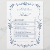 クラッシーフランスのブルービクトリアンブライダルシャワーゲーム (正面)