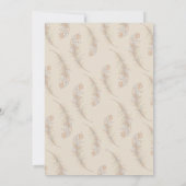 クラッシーブフェザーボホーベージュ結婚式招待状 招待状 (裏面)