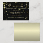 クラッシーブラックと金ゴールドスターライト – 披露宴 エンクロージャーカード (正面/裏面)