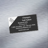 クラッシーブラックバタフライネイルサロン名刺 マグネット名刺 (インサイチュ)