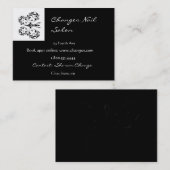 クラッシーブラックバタフライネイルサロン名刺 名刺 (正面/裏面)