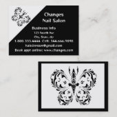 クラッシーブラックバタフライネイルサロン 名刺 (正面/裏面)