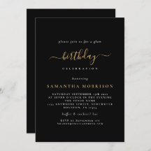 クラッシーブラック金ゴールド任意の年齢誕生日