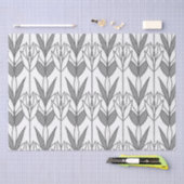 クラッシーブラック&ホワイトアールデコフローラルパターンシック 薄葉紙 (クラフト)