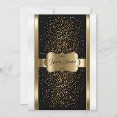 クラッシーブラック・ホワイト・ゴールド 招待状 (正面)