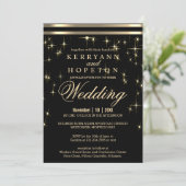 クラッシーブラック&金ゴールドスターライトとバー招待 招待状 (スタンド正面)