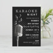 クラッシーブラック 30歳誕生日カラオケナイトパーティー 招待状 (スタンド正面)