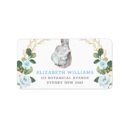 クラッシーブルーズ&金ゴールドエレファントベビーフローラグリーンリー ラベル