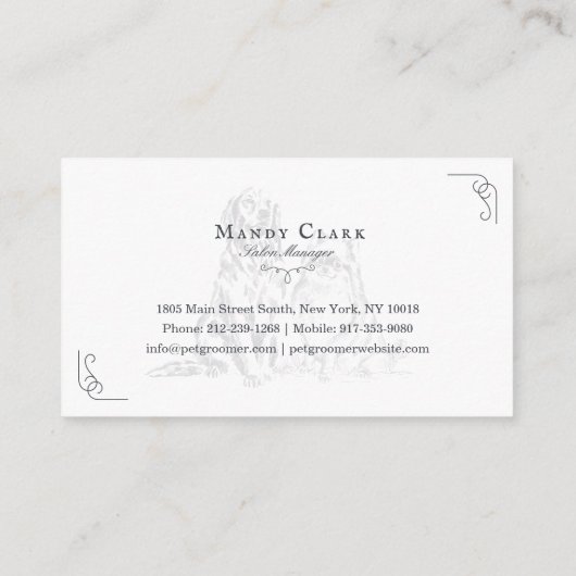 クラッシーペットサロンポメラニア犬&ゴールデンレトリエバードッグ 名刺 (裏面)