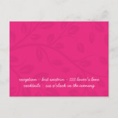 クラッシーホットピンク結婚式招待状 インビテーションポストカード (裏面)