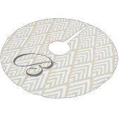 クラッシーホワイトデコアローズ&ベージュファミリーイニシャル ブラッシュドポリエステルツリースカート (アングル)