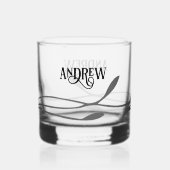 クラッシーミニマルブラックデザイン（名前あり） ウイスキーグラス (正面)
