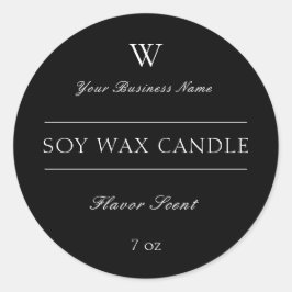 クラッシーミニマルモノグラムキャンドル製品ラベル ラウンドシール