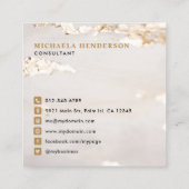 クラッシーモダンゴールドフォイルモノグラムイニシャル&名前 スクエア名刺 (裏面)