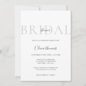クラッシーモダンシルバーグレーフォトブライダルシャワー 招待状 (正面)