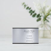 クラッシーモダンスクリプトシルバープロフェッショナルラックスシック 名刺 (スタンド正面)