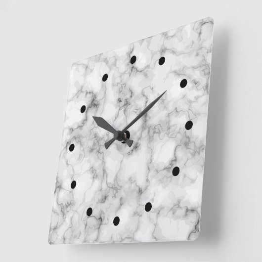 クラッシーモダンストーンマーブルデザイン スクエア壁時計 (傾斜)