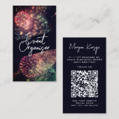 クラッシーモダンタイポグラフィカスタムQRコード花火 名刺 (正面/裏面)