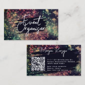クラッシーモダンタイポグラフィカスタムQRコード花火 名刺 (正面/裏面)