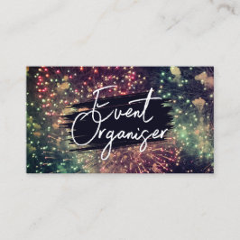 クラッシーモダンタイポグラフィカスタムQRコード花火 名刺