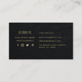 クラッシーモダンブラック金ゴールドパイナップル実在エテート 名刺 (裏面)