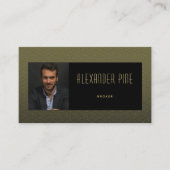 クラッシーモダンブラック金ゴールドプロフェッショナル写真 名刺 (正面)