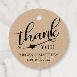 クラッシーモダンブラック&クラフト結婚ズ・サンキュー フェイバータグ