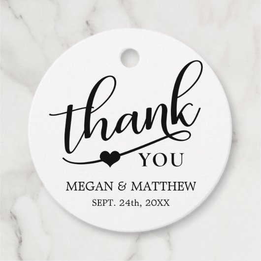 クラッシーモダンブラック&クラフト結婚ズ・サンキュー フェイバータグ (正面)