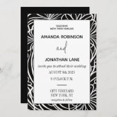 クラッシーモダンブラック&ホワイト結婚式招待状 招待状 (正面/裏面)