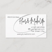 クラッシーモダンプロフェッショナルヘアスタジオ白黒 名刺 (裏面)