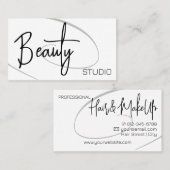 クラッシーモダンプロフェッショナルヘアスタジオ白黒 名刺 (正面/裏面)